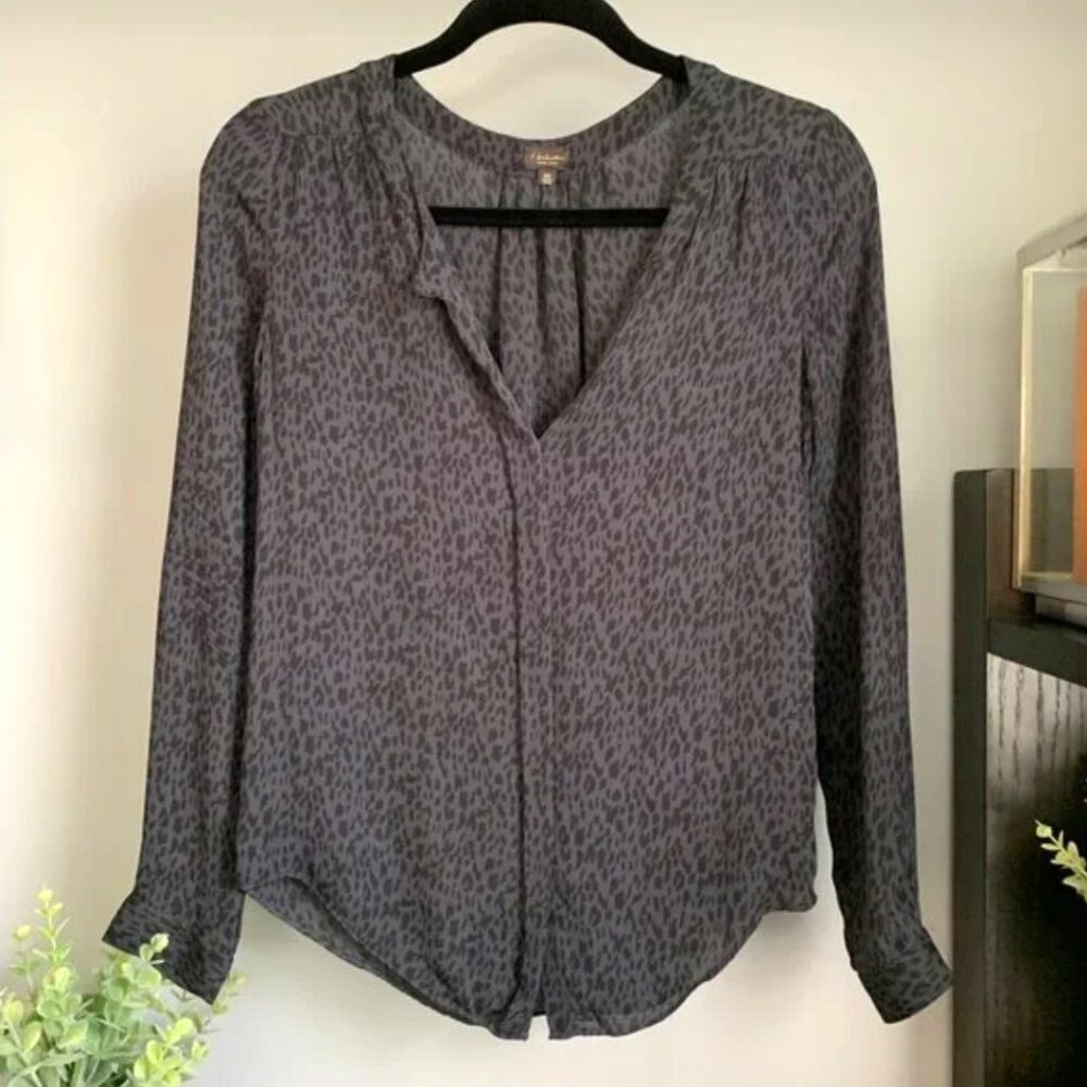 Aritzia T. BABATON Silk Button Blouse (Blue) XXS